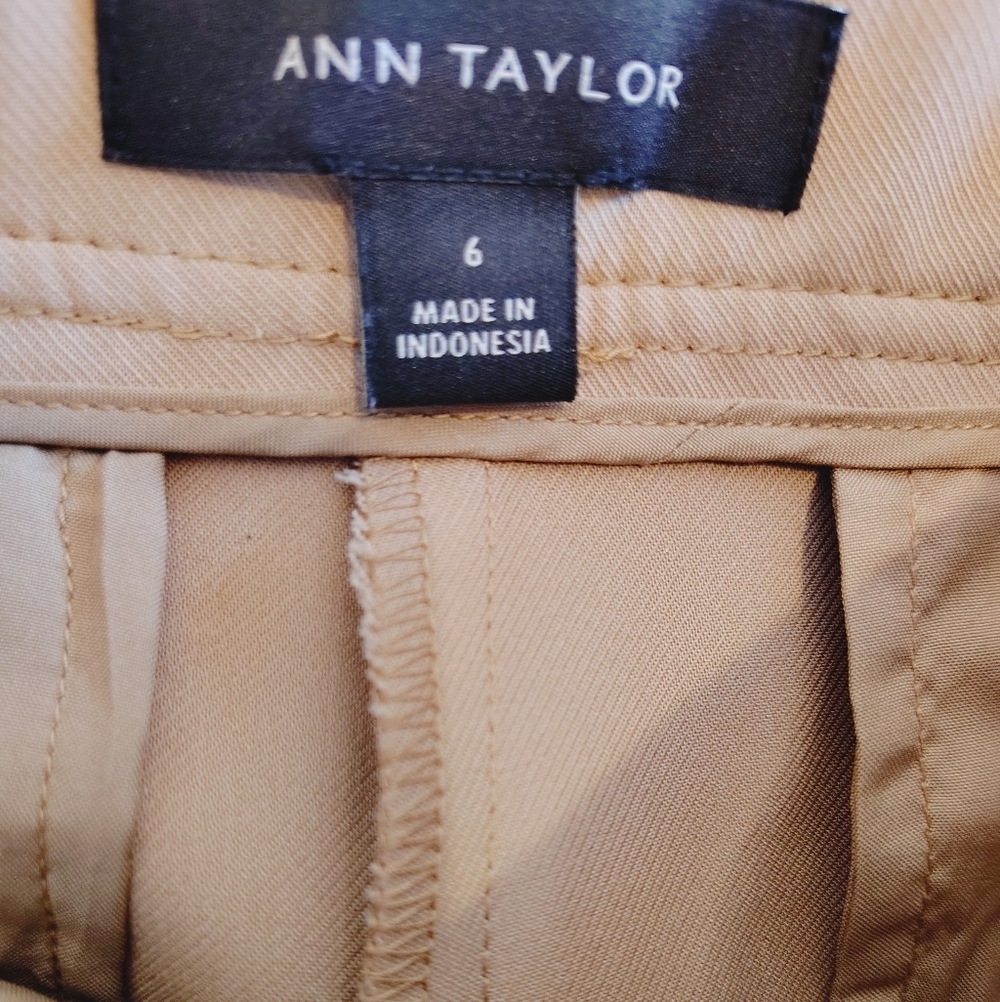 Ann Taylor Wide-Leg Trousers – Size 6 (Beige/Ta - Picture 4 of 9